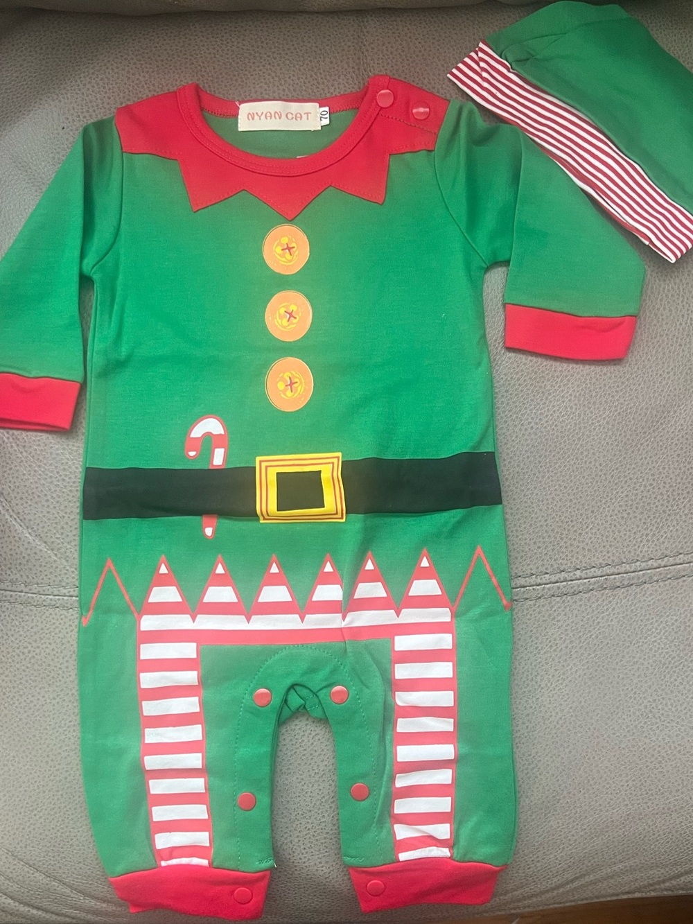 Elf Onsie w/Cap 6-12M NEW